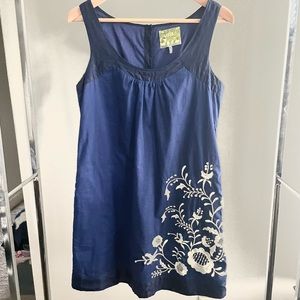Anthropologie Navy and White Floral Dress